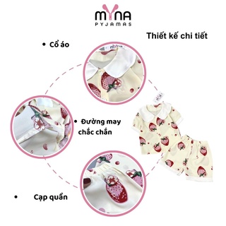 Bộ pyjama đùi bé gái cổ sen, chất lụa mango mềm mát - Myna Pyjamas