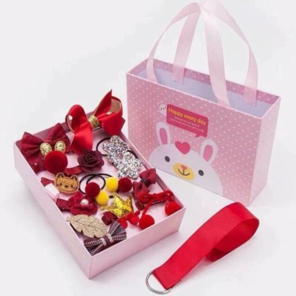 Hộp nơ  18 kẹp tóc cho bé 18 chi tiết