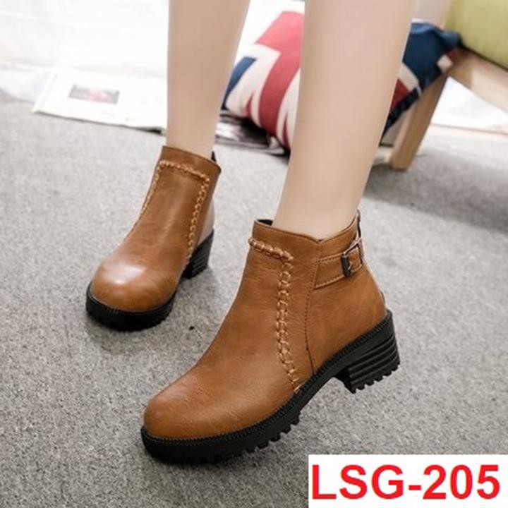 Boot Nữ-Giày Boot Da Trơn Thời Trang Cao Cấp Cao 5cm