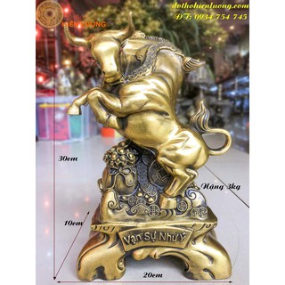 Tượng Trâu Húc Vạn Sự Như Ý-Quà Tặng Trâu Phong Thủy