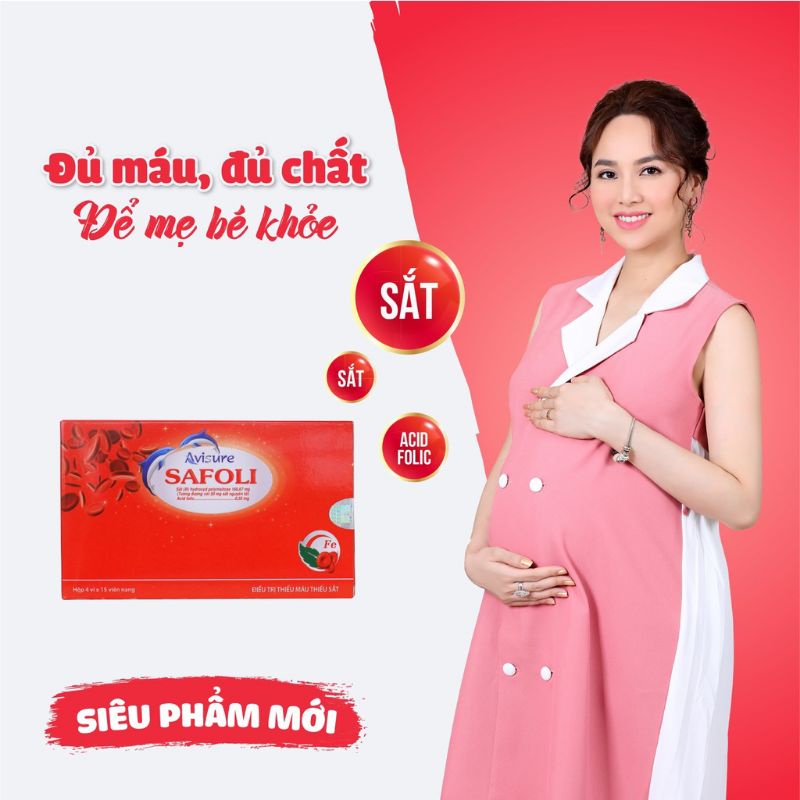 Sắt Avisure Safoli bổ sung Sắt cho người thiếu máu và phụ nữ mang thai hộp 60 viên