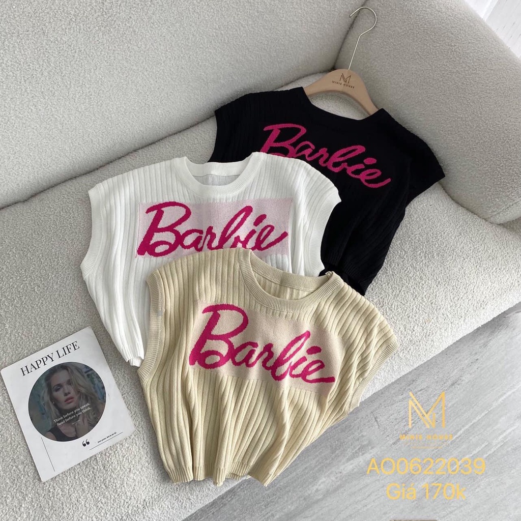 Áo len barbie croptop tay hến hot hit