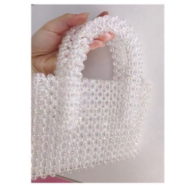50/100gam hạt nhựa trắng ánh cừ có lỗ làm handmade