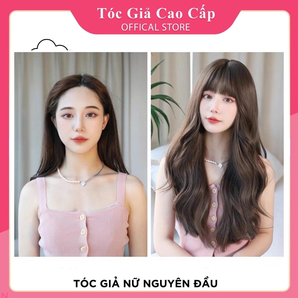Tóc giả xoăn dài FREESHIP tóc nguyên đầu xoăn dài tự nhiên- mã BHT8263