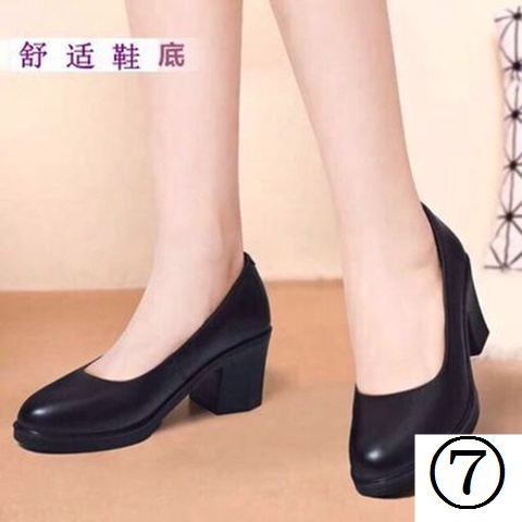 Giày Cao Gót Mũi Tròn Chất Liệu Da Cao Cấp Thời Trang Dành Cho Nữ