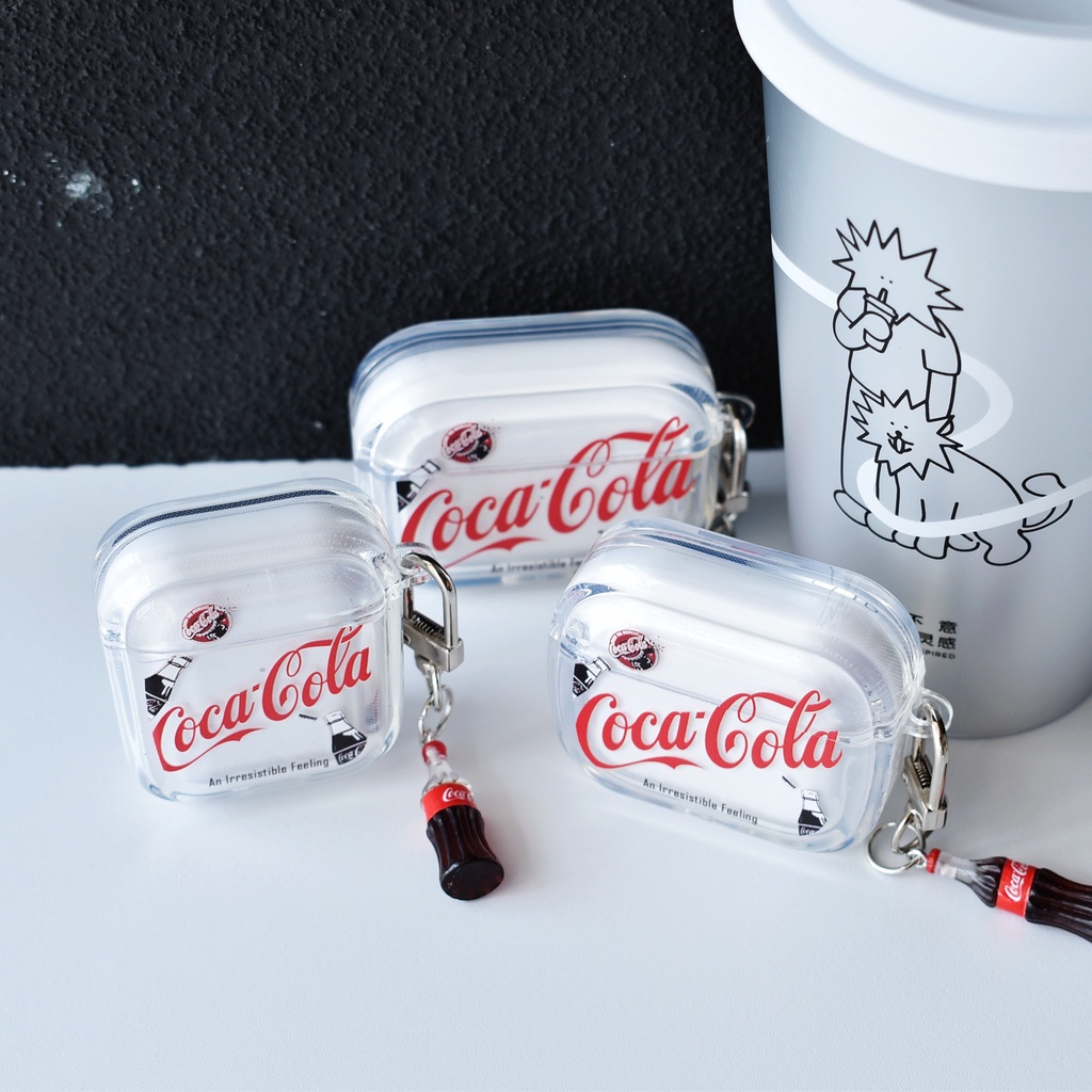 Vỏ Bảo Vệ Hộp Sạc Tai nghe không dây Airpods 1 2 pro 3 2021 gen3 Bằng Silicon Chống Sốc Hình Coca Cola Thời Trang