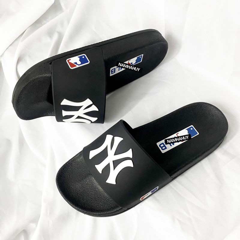 Dép MLB NY Quai Cao Su - Dép Quai Ngang nam nữ đế da êm chân bền chắc thời trang