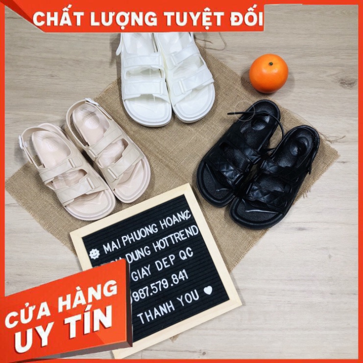 Sandal cao su nhựa dẻo, êm chân, không thấm nước, tăng chiều cao nữ - Hàng nhập khẩu