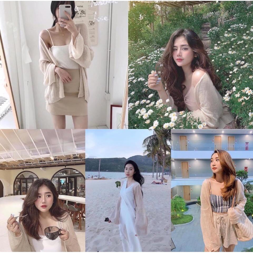 (hàng sẵn + ảnh thật) Áo khoác Cardigan len lưới mỏng nhẹ nhàng ANN48 - 4 màu | BigBuy360 - bigbuy360.vn