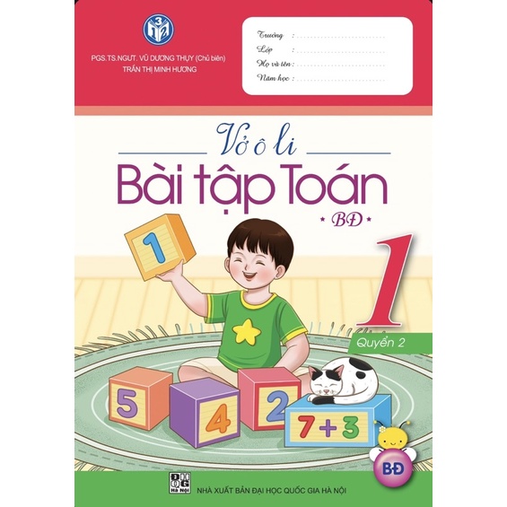 Sách - (Combo 2 tập) Vở Ô Li Bài Tập Toán Lớp 1 (Bình Đẳng)