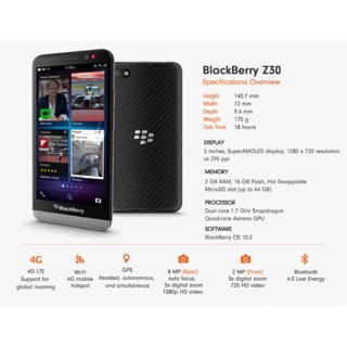 Điện Thoại BlackBerry Z30. Máy cũ đẹp 85%.