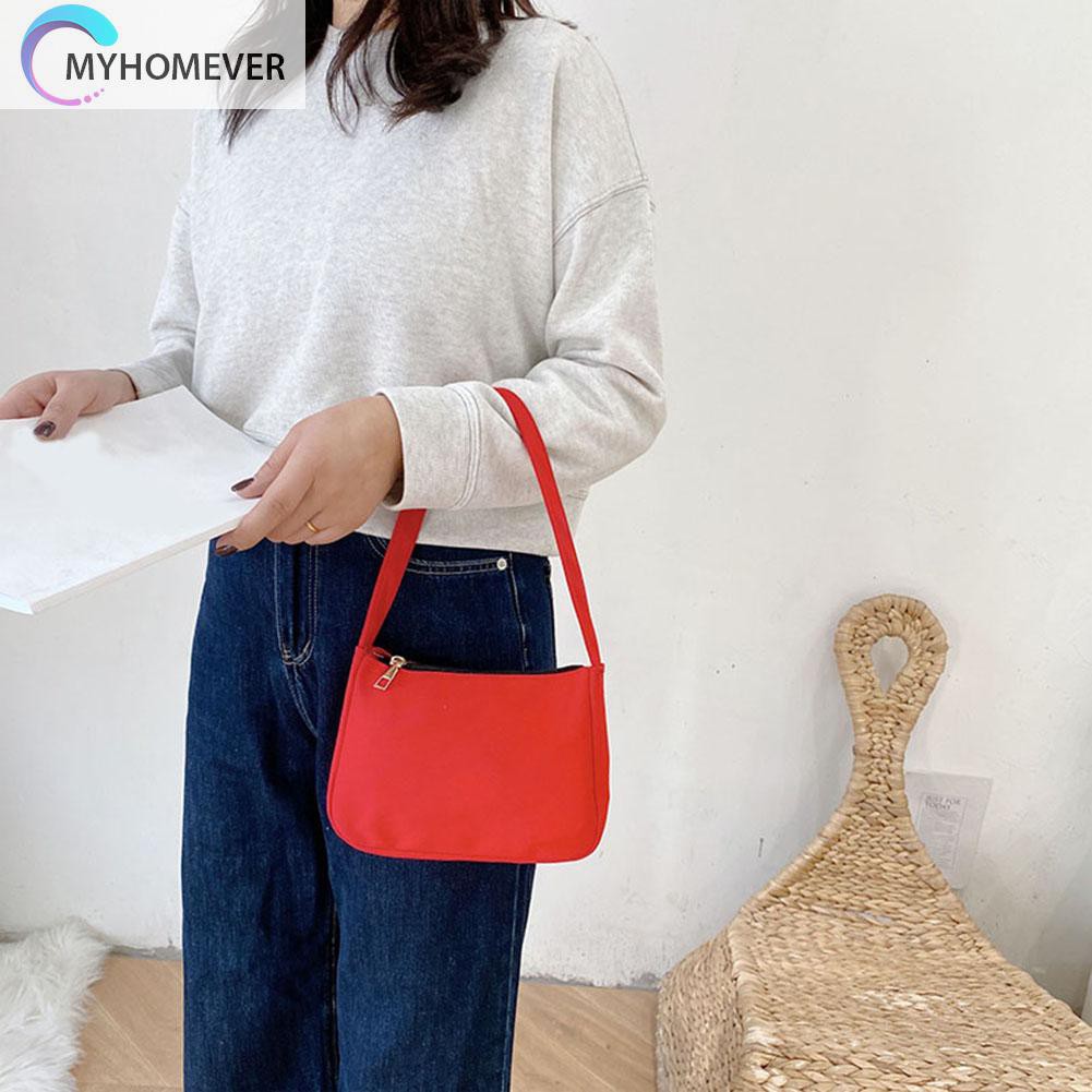 túi Casual Solid Color Handbag Simple Nylon Daily Women Underarm nữ nữs nữ