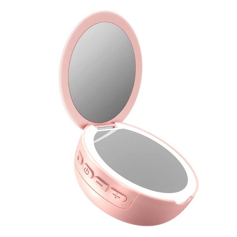 [yxa] Creative Wireless Bluetooth Speaker Makeup Mirror with LED Fill Light Portable Outdoor Travel Beauty Makeup Mirror