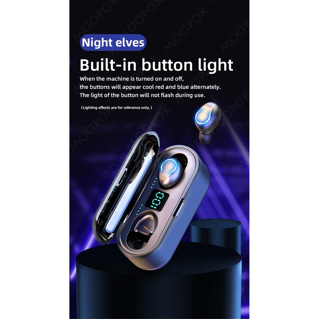 Bộ Tai Nghe Không Dây Bluetooth 5.0 2200mah 9d Hifi Có Mic