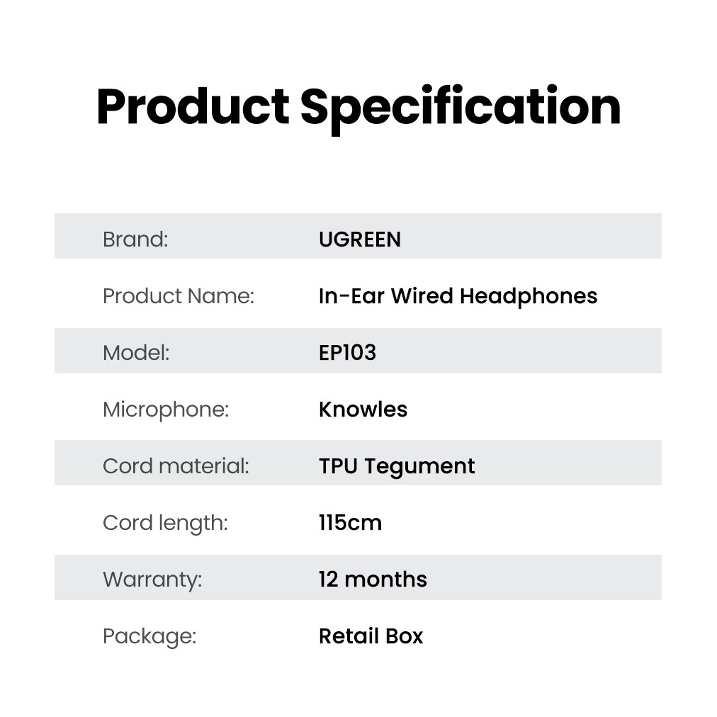 Ugreen Tai Nghe Nhét Tai Jack 3.5mm Cách Âm Có Micro Cho android / mp3 / mp4 / iphone 14 pro max 13 12