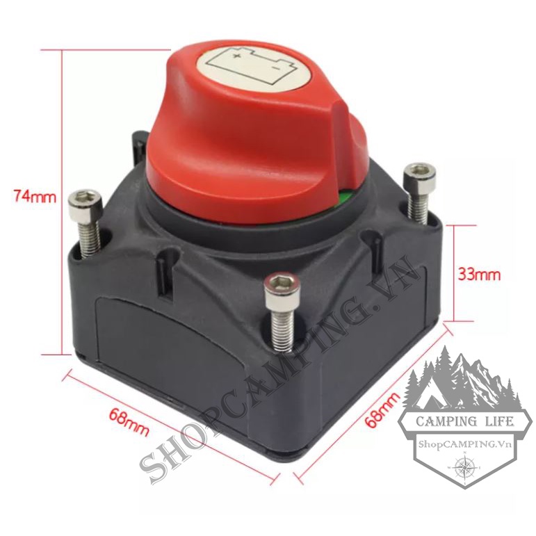 Công tắc chịu tải ngắt kết nối bảo vệ bình ắc quy xe hơi 600a - Camping VietNam