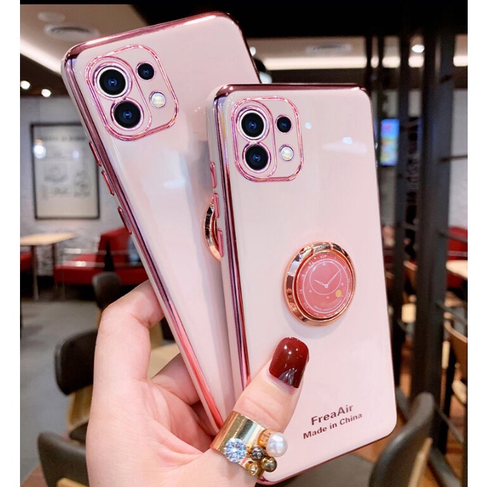 Mạ Mềm TPU Ốp Lưng Điện Thoại Samsung Galaxy A10 A20 A30 Note 20 10 Plus 9 S10 Lite Giá Đỡ Nhẫn Đứng