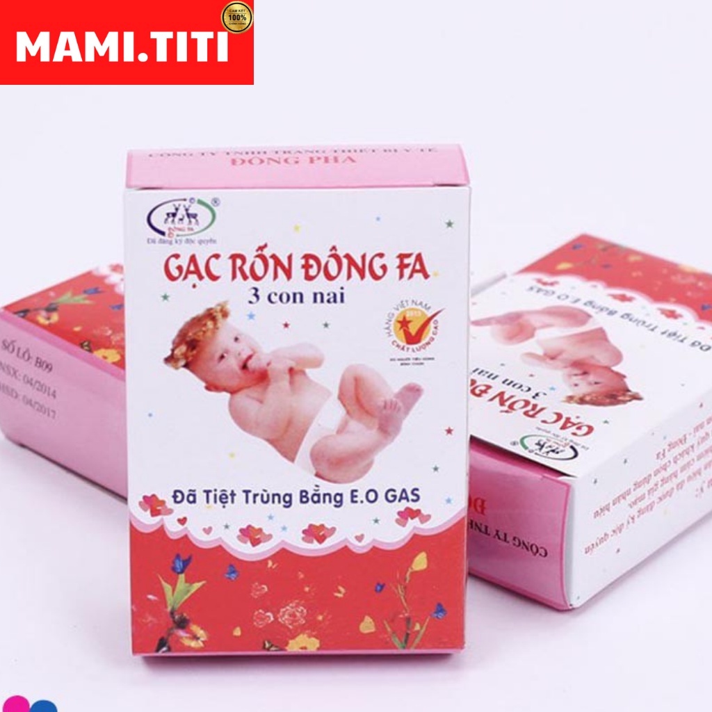 Băng Rốn Đông Fa, Gạc Rốn Cho Trẻ Sơ Sinh (Hộp 3 Miếng) - 200x200mm  MAMI TITI