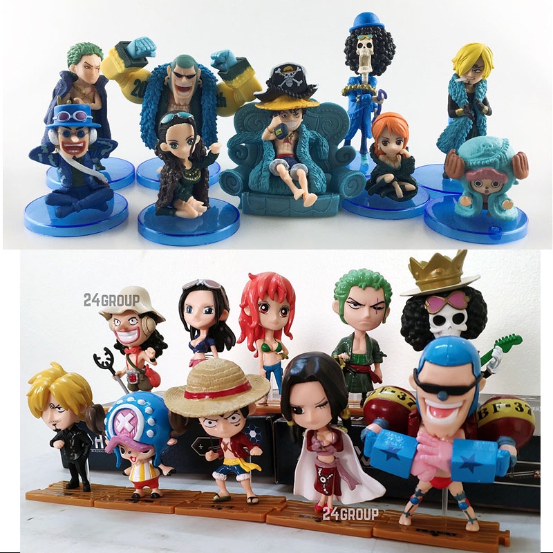 [COMBO 9 EM] Bộ mô hình nhân Vật chibi One piece WCF BĂNG MŨ RƠM anime Phiên bản kỉ niệm 20 năm Luffy robin brook franky