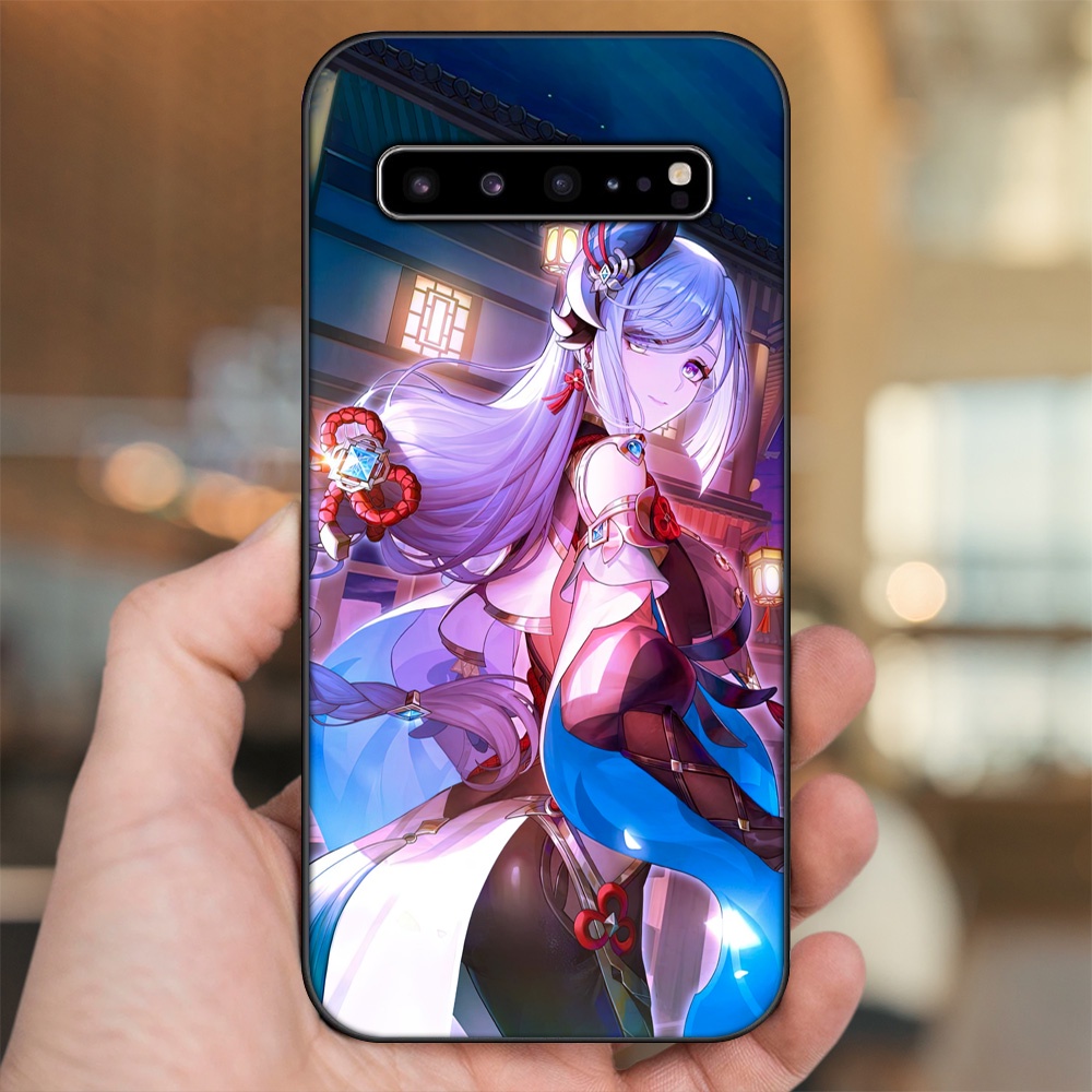 Ốp lưng Samsung S10, S10 5G, S10 Plus viền đen in hình Shenhe Genshin Impact