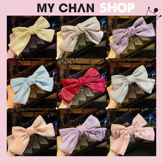 Kẹp tóc nơ màu trơn phong cách nhật bản, mẫu mới 2021 - 34