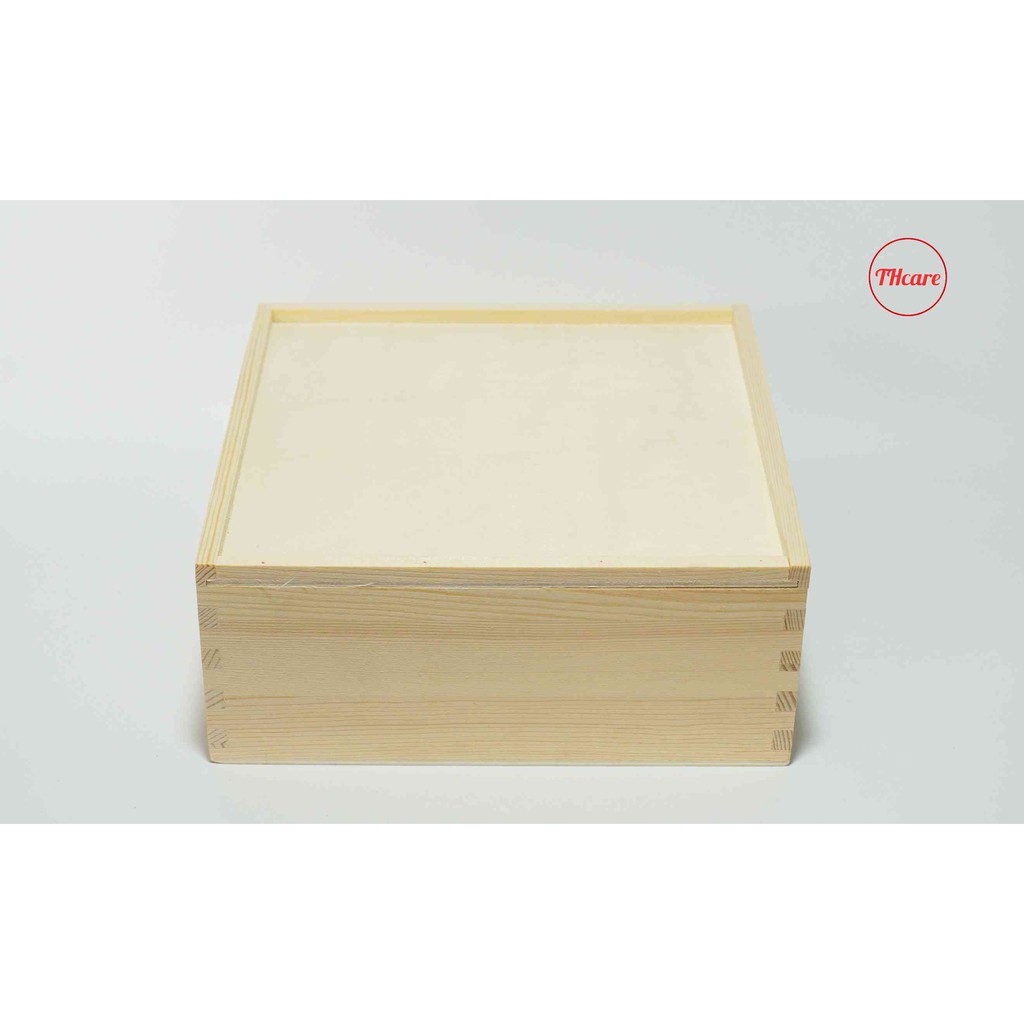 Hộp gỗ thông đựng đồ nắp trượt vân gỗ tự nhiên