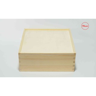 Hộp gỗ thông đựng đồ nắp trượt vân gỗ tự nhiên