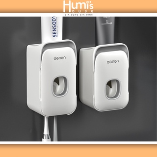 Miếng dán, bộ nhả kem đánh răng oenon tự động, kệ đựng bàn chải, kệ nhả kem đơn - shop humi's house