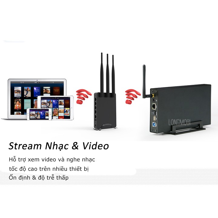 Kimax U35WF Ổ cứng mạng Nas Wifi, không cần Format HDD Download Torren, Tích Hợp AccessPoint