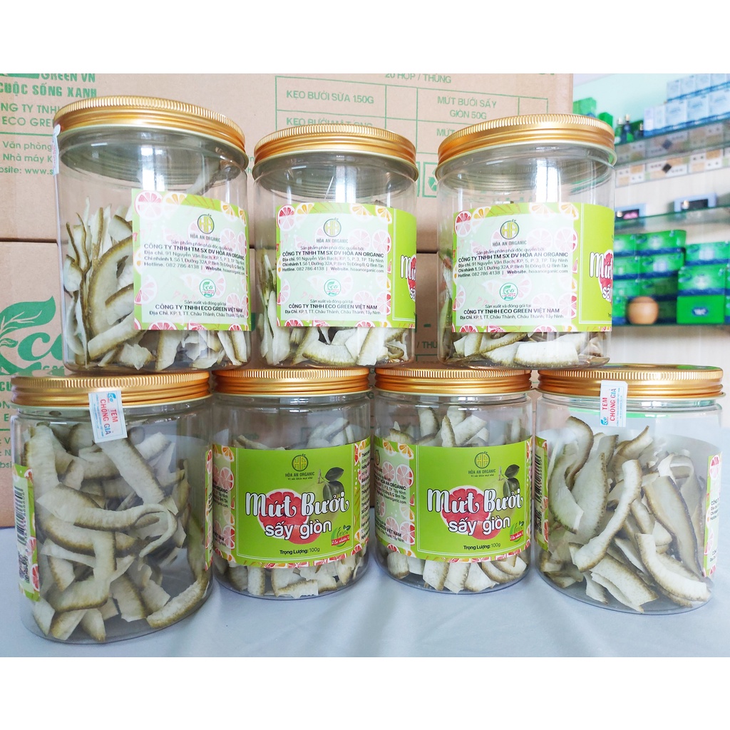 Vỏ Bưởi Sấy Giòn Eco Green, Mứt Bưởi Sấy Giòn