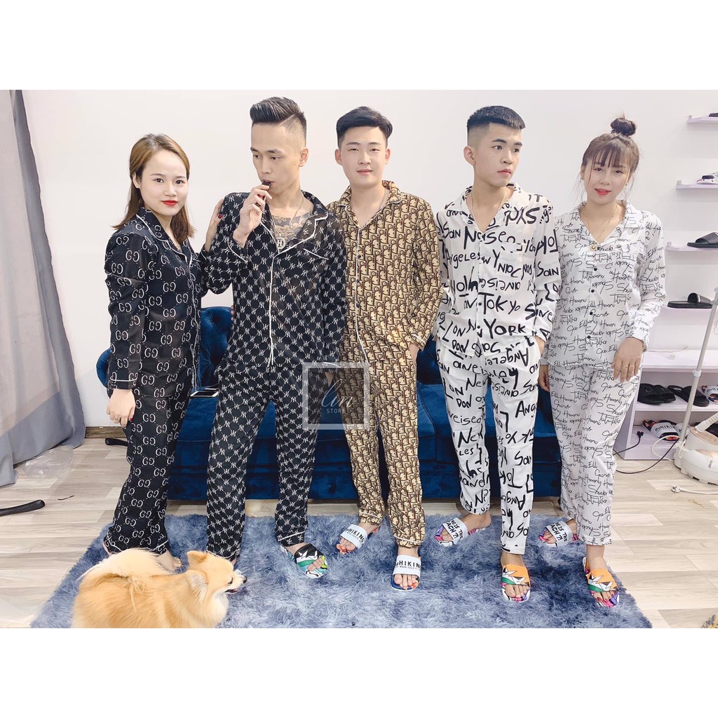 💝 ĐẸP XUẤT SẮC 💝 Bộ Đồ Ngủ Dài Tay Chất Kate Bộ Pijama Lụa Dài Tay Phù Hợp Cả Nam Và Nữ W2