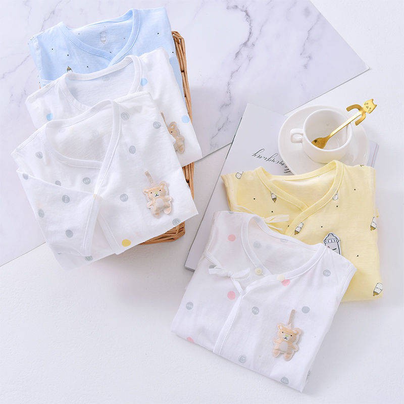 pamper  Sơ sinh mùa xuân và mùa thu mùa hè quần áo nhà sư cotton mỏngmoony