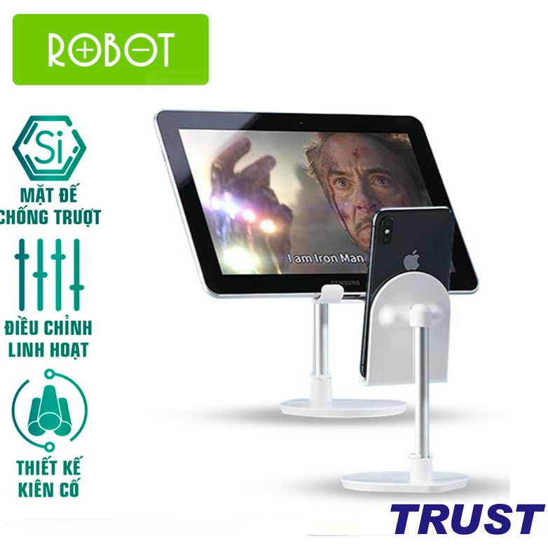 Giá Đỡ Điện Thoại/Máy Tính Bảng Hợp Kim Nhôm Cao Cấp-ROBOT RT-US05-Hàng Chính Hãng