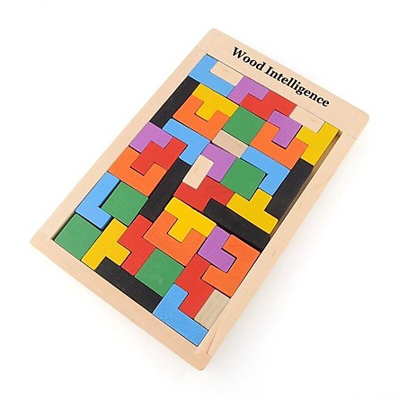 Bộ Xếp Gạch Wood Intelligence Phát Triển Tư Duy - Xếp hình Tetris Sáng Tạo - Thư Viện Đồ Chơi