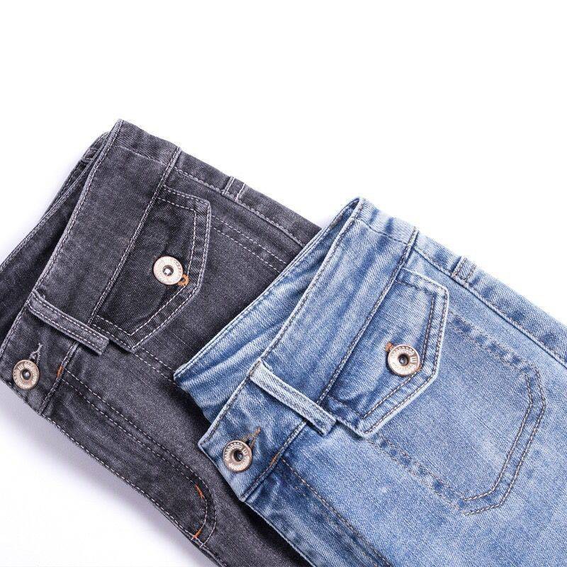 Khói xám, micro-jeans, nữ 2021 mới, mùa thu eo cao, mỏng, chân rộng