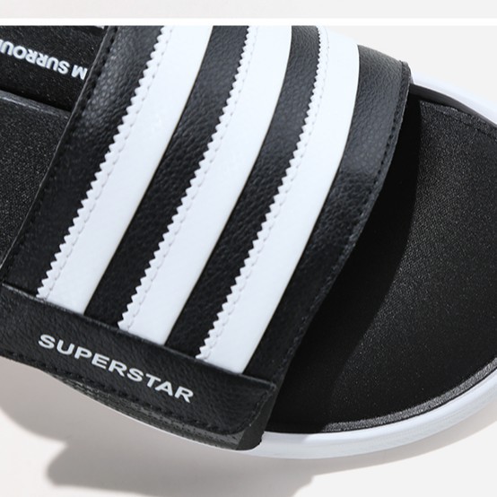 dép đi biển Adidas Superstar 5g Phối Ba Sọc Trắng Đen Thời Trang 2020