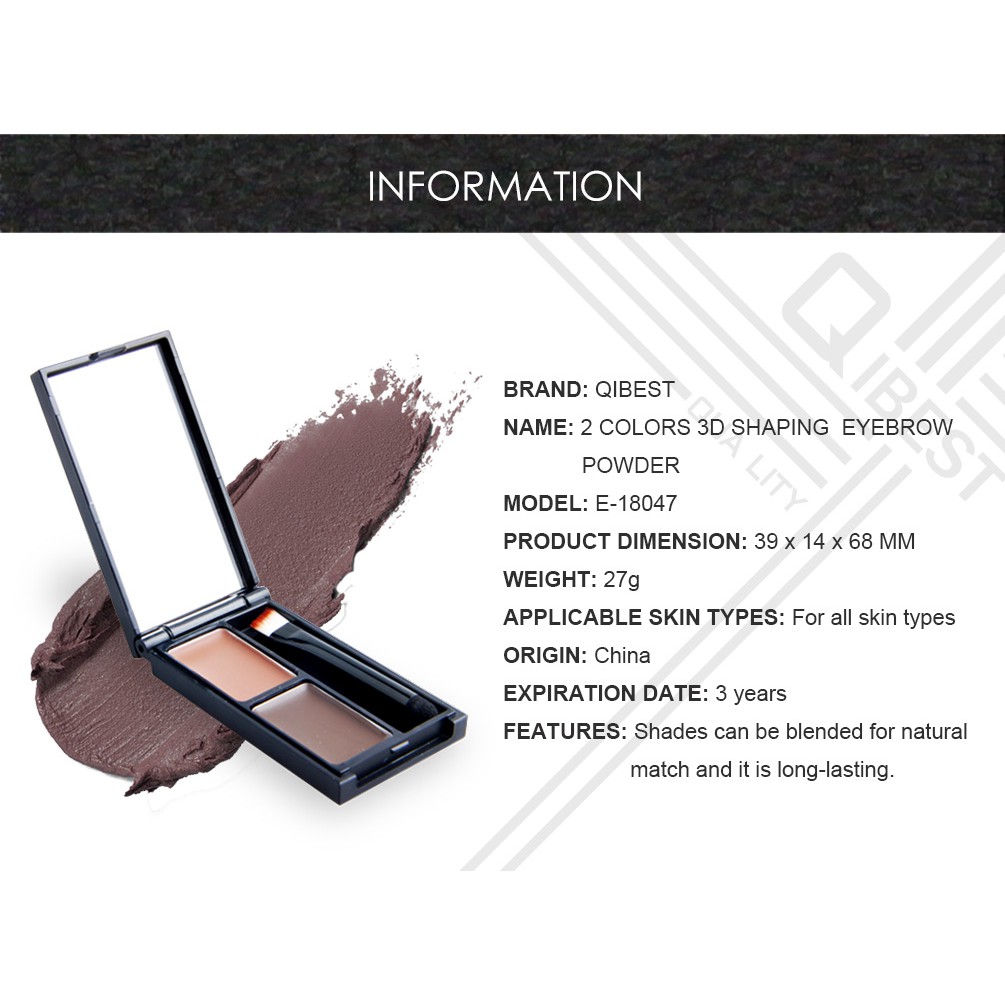 QIBEST Eyebrow Cream & Powder Long Lasting  Waterproof Nature 5 Colors 27g | BigBuy360 - bigbuy360.vn