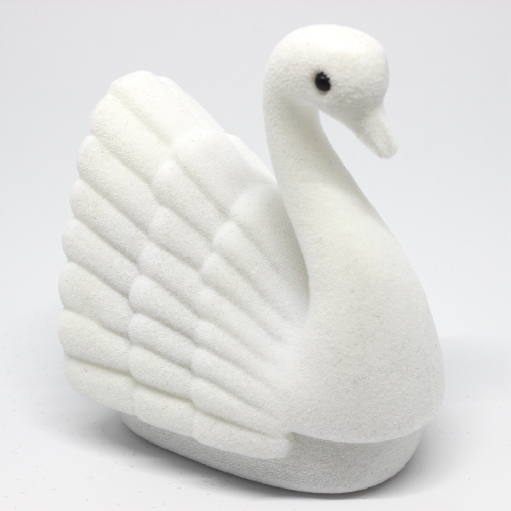 1 Hộp Đựng Nhẫn Hình Thiên Nga Trắng Đen