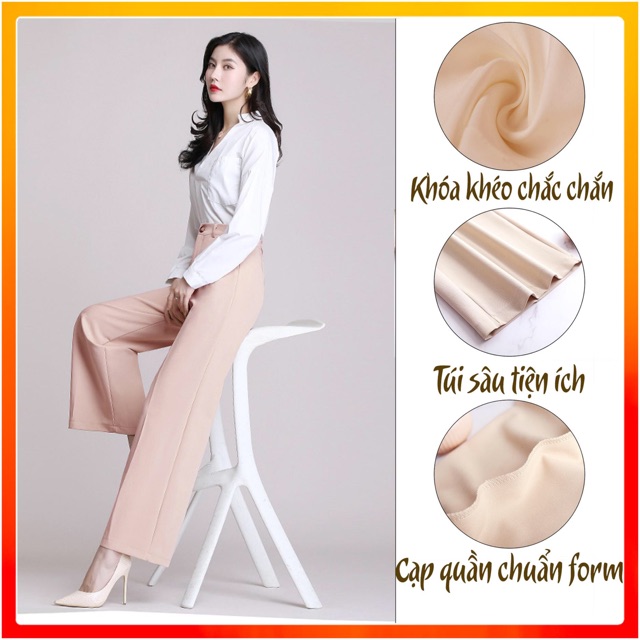 [Mã SKAMSALE07 giảm 10% tối đa 100K đơn 150K] Quần ống rộng vải mềm - SLIKY | BigBuy360 - bigbuy360.vn
