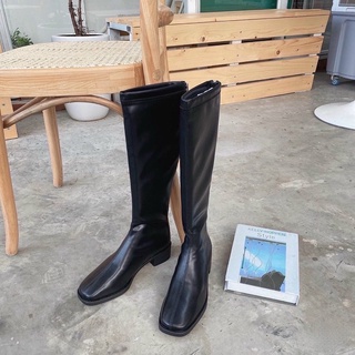 Boots gối da mềm gót 4p - Bunny Shoes