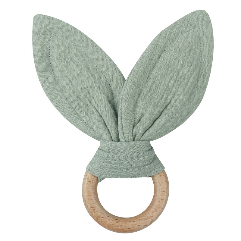 Đồ Chơi Vòng Tay Cotton Mềm Mại Hình Tai Thỏ Dễ Thương An Toàn Cho Bé Mọc Răng