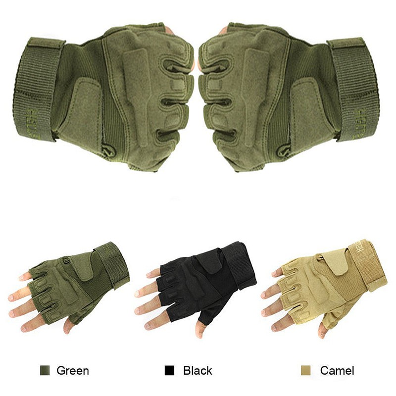 Găng Tay Chiến Thuật Cụt Ngón BlackHawk (Xanh lính) M/ L