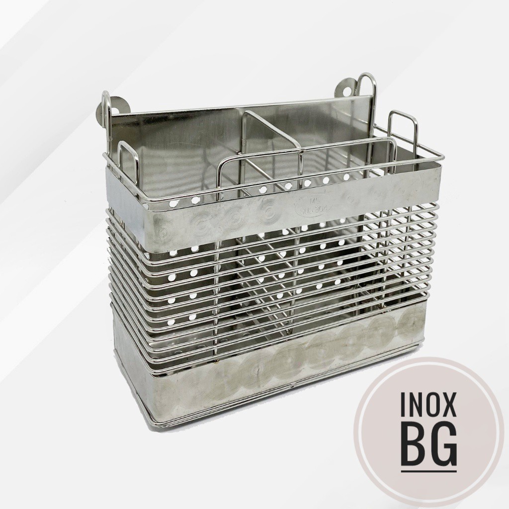 [INOX304] Ống đựng đũa inox - Ống đựng đũa muỗng vuông 1 ngăn hình táo inox cao cấp 304