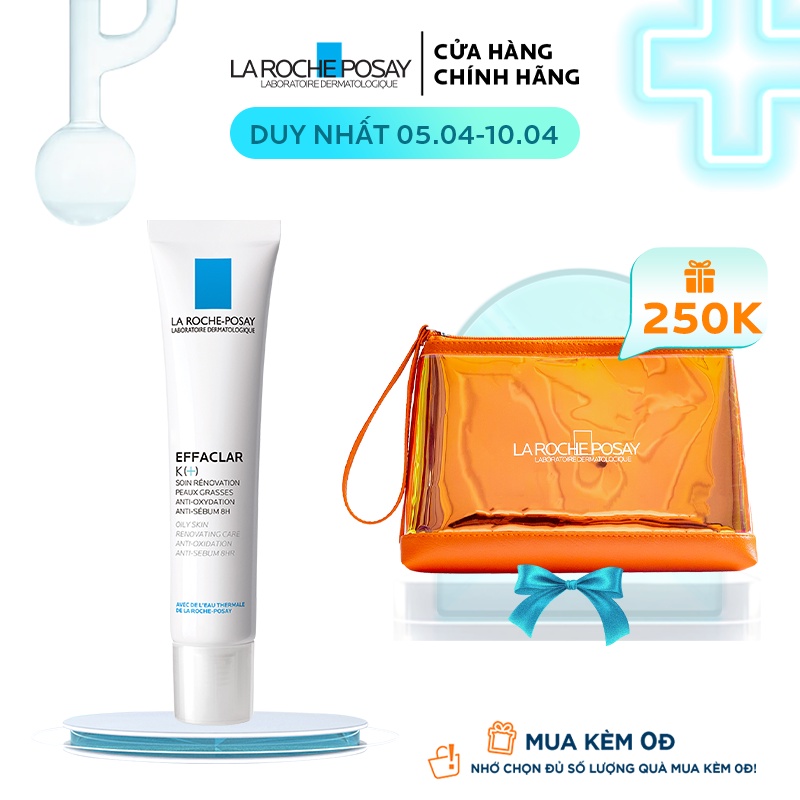 Kem dưỡng giúp cải thiện bề mặt da, giảm mụn đầu đen và giảm bóng nhờn La Roche Posay Effaclar K+ 40ml