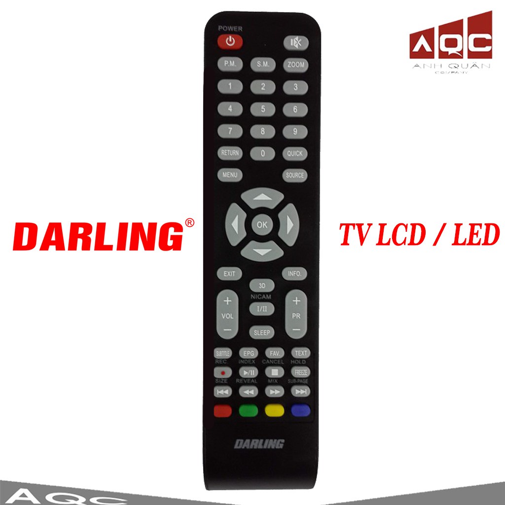 Remote TV DARLING LCD LED Điều khiển Darling hàng chính hãng logo in chìm đẹp