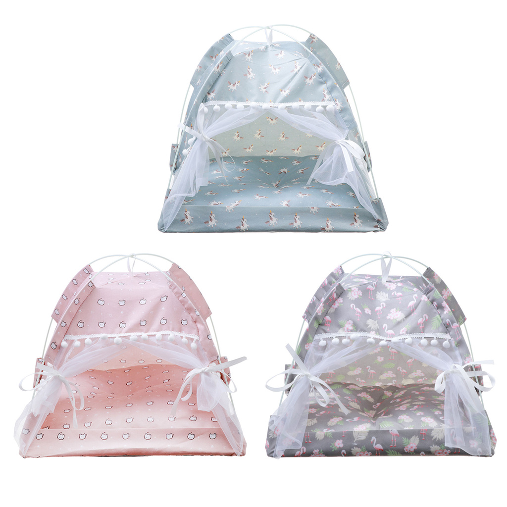 XS/S/M/L Lều Cho Thú Cưng Giường Nằm Cho Mèo Cưng Nhà Cho Cún Đệm Gối Mô Hình Mèo Flamingo Trong Nhà-168