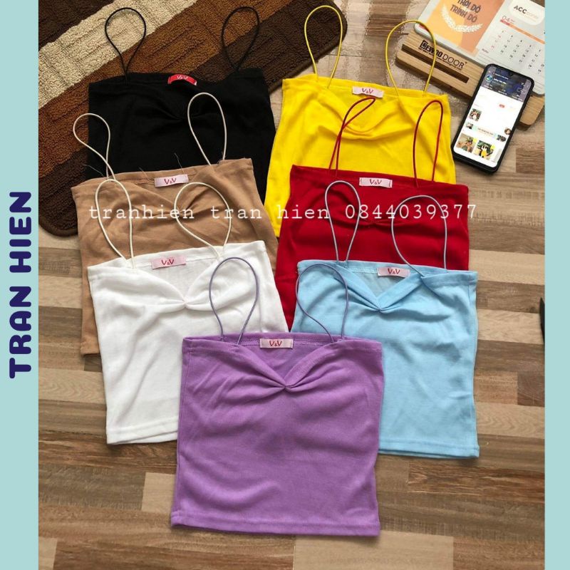 Áo croptop 2 dây sợi bún nhíu ngực