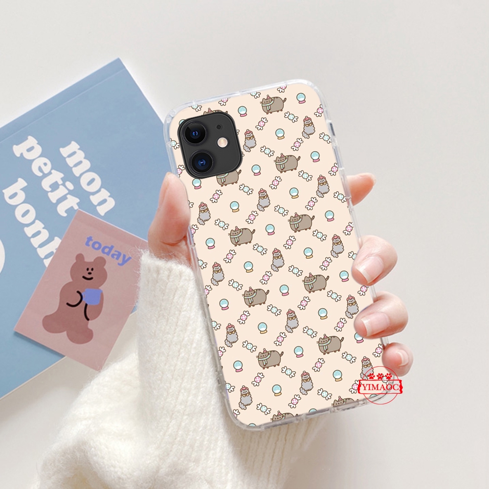 Ốp điện thoại TPU mềm trong suốt hình mèo Pusheen 205A cho iPhone XS Max XR X 11 Pro 7 8 6 6S Plus