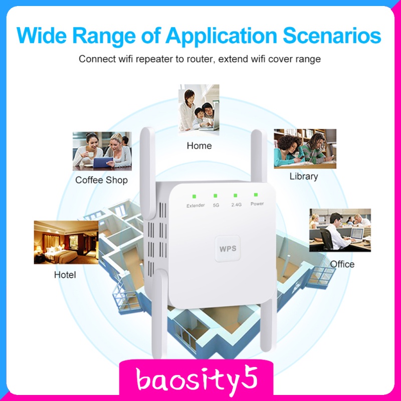 Bộ Khuếch Đại Tín Hiệu Wifi Không Dây 4 Ăng Ten 1200mbps 2.4g 5g | BigBuy360 - bigbuy360.vn