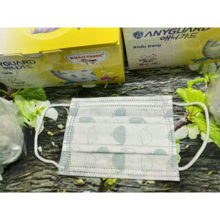 Khẩu Trang Trẻ Em Anyguard Hàn Quốc 3 Lớp Chính Hãng - Không Viền (Hộp 50 cái)